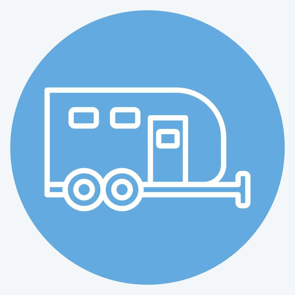 Icon Caravan. related to House symbol. blue eyes style. design editable vector