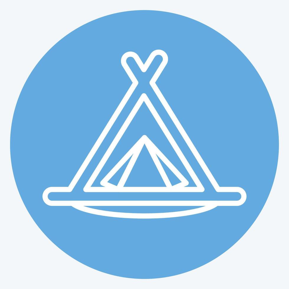 Icon Camping Tent. related to House symbol. blue eyes style. design editable vector