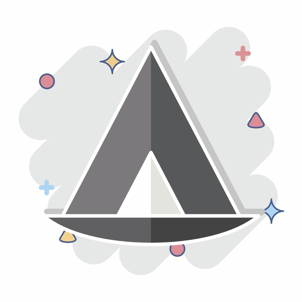 Icon Wigwam. related to House symbol. comic style. design editable vector