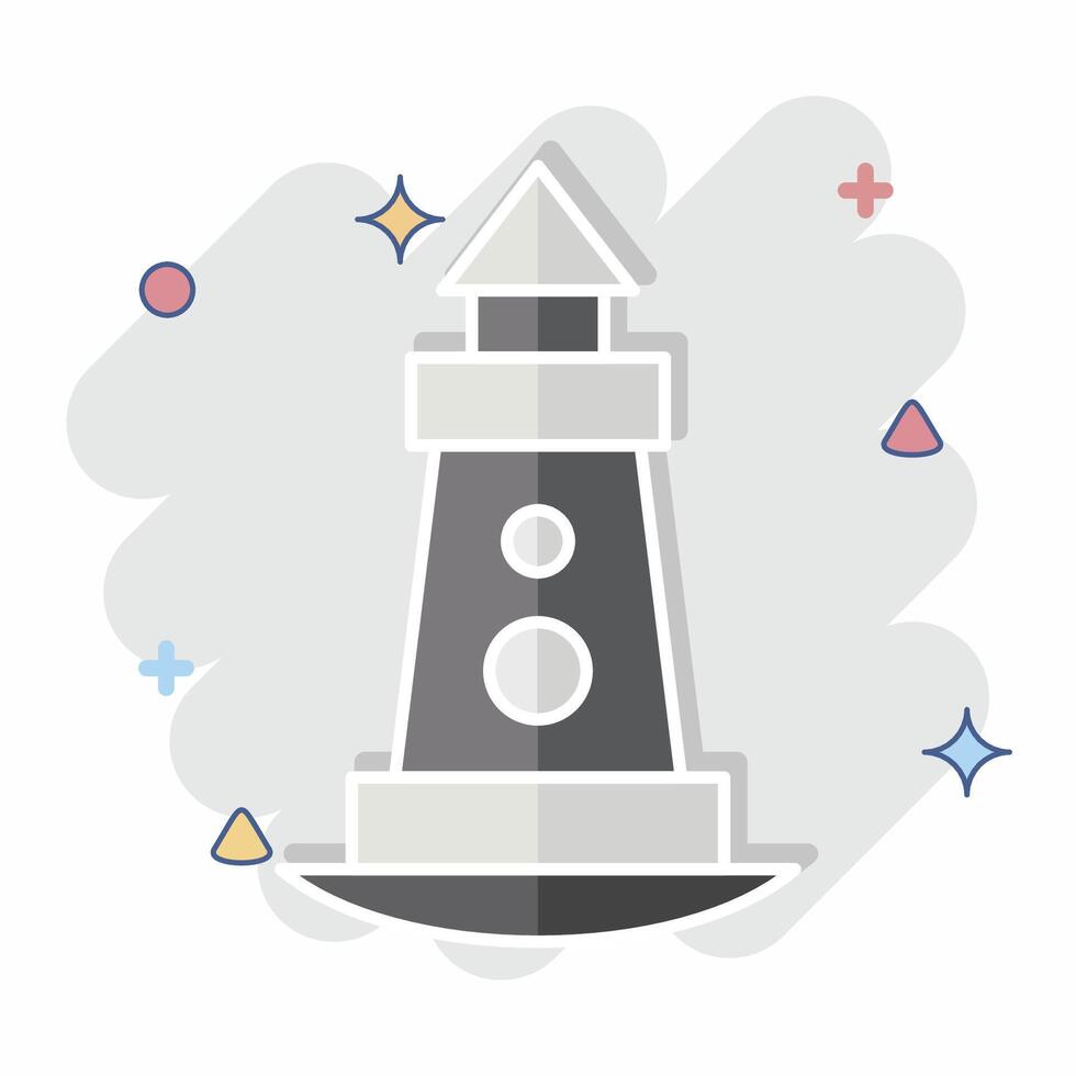 Icon Light House. related to House symbol. comic style. design editable vector