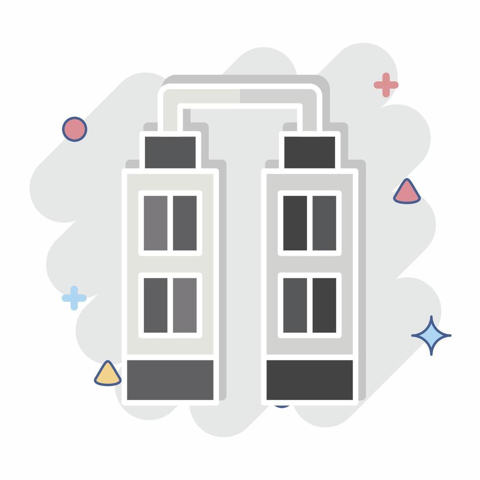 Icon Skyscraper. related to House symbol. comic style. design editable vector