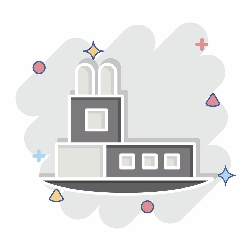 Icon Tower. related to House symbol. comic style. design editable vector