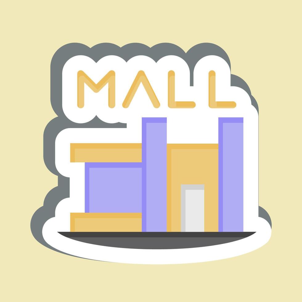Sticker Shopping Mall. related to House symbol. design editable vector