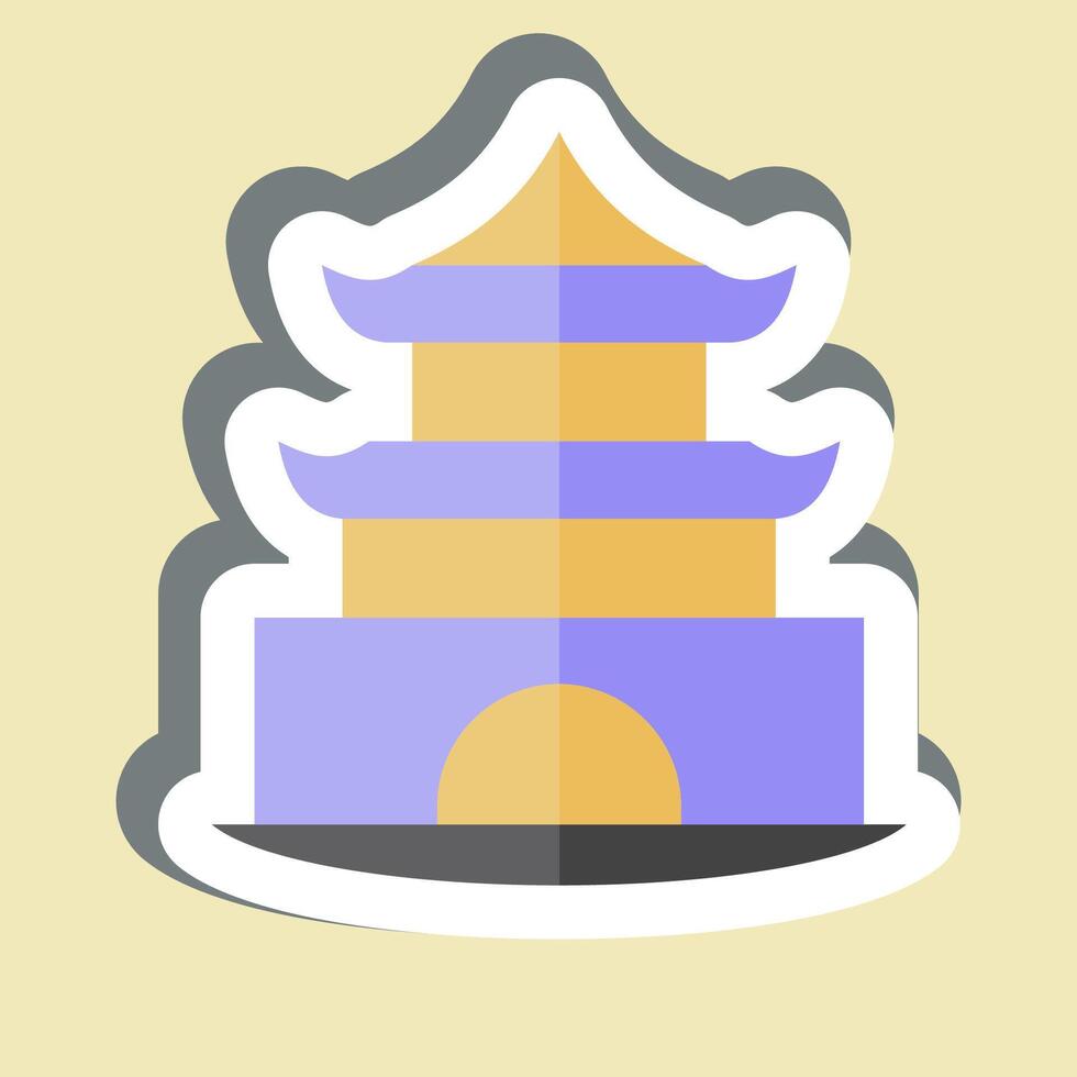 Sticker Pagoda. related to House symbol. design editable vector