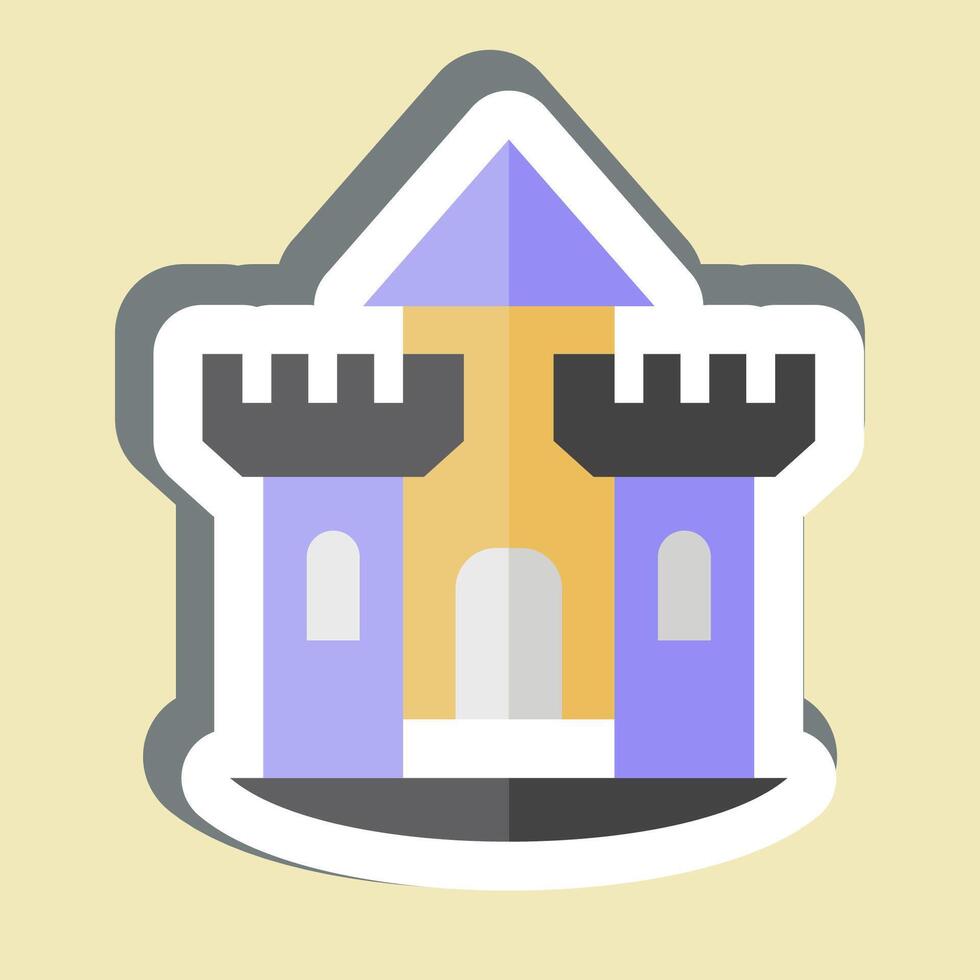 Sticker Castle. related to House symbol. design editable vector