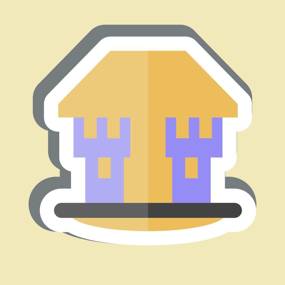 Sticker Bungalow. related to House symbol. design editable vector