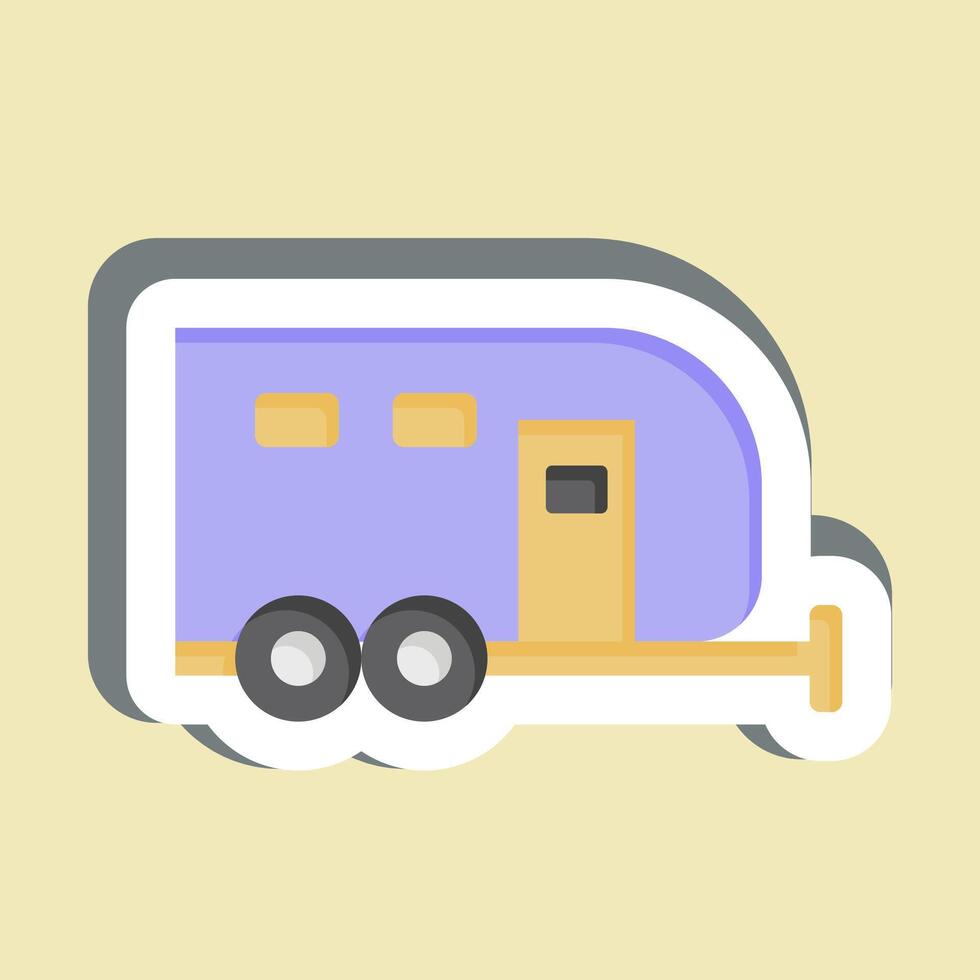 Sticker Caravan. related to House symbol. design editable vector