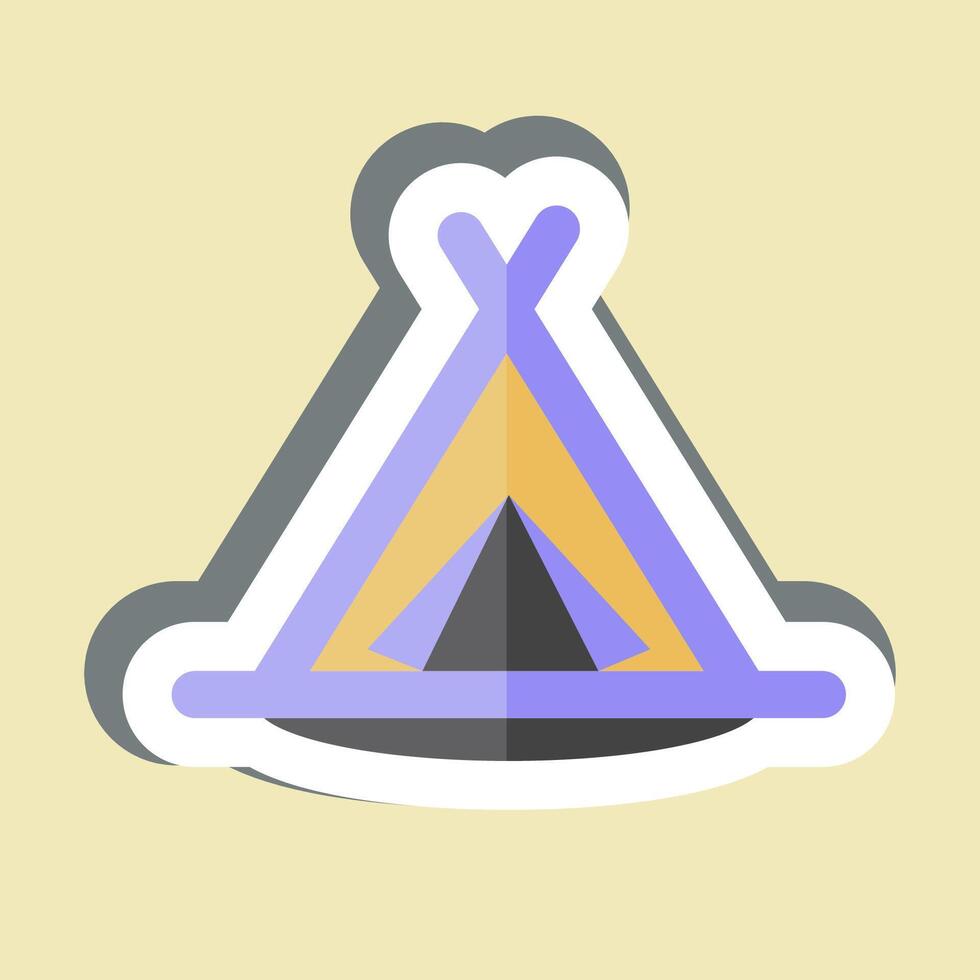 Sticker Camping Tent. related to House symbol. design editable vector
