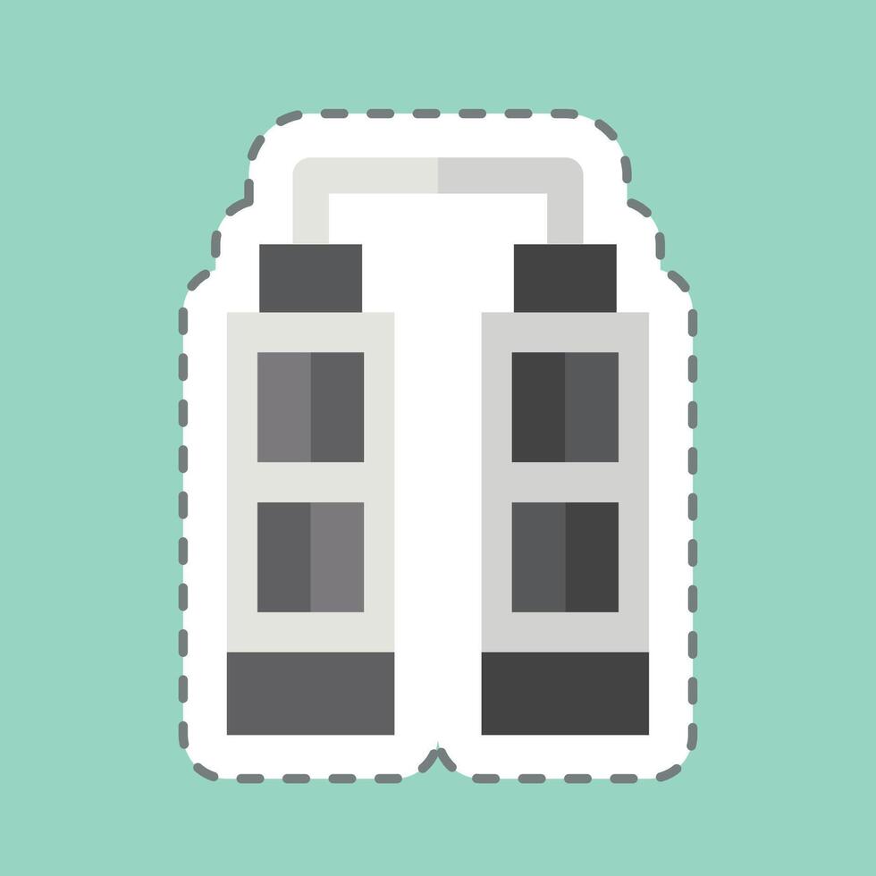 Sticker line cut Skyscraper. related to House symbol. design editable vector