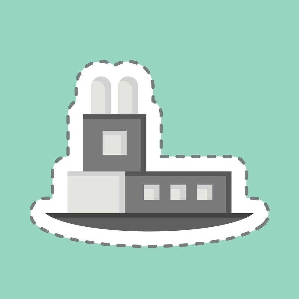 Sticker line cut Tower. related to House symbol. design editable vector