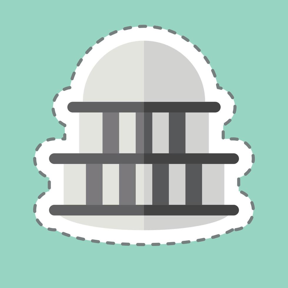 Sticker line cut Capitol. related to House symbol. design editable vector