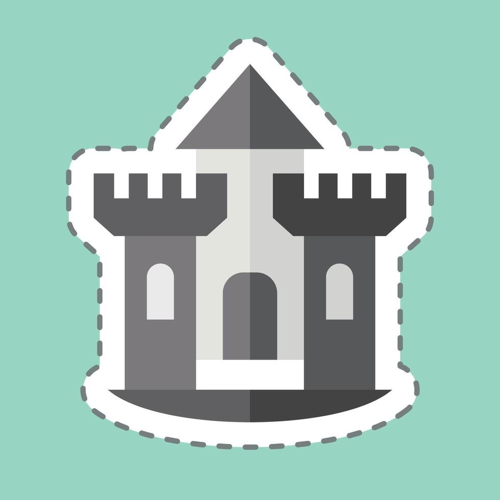 Sticker line cut Castle. related to House symbol. design editable vector