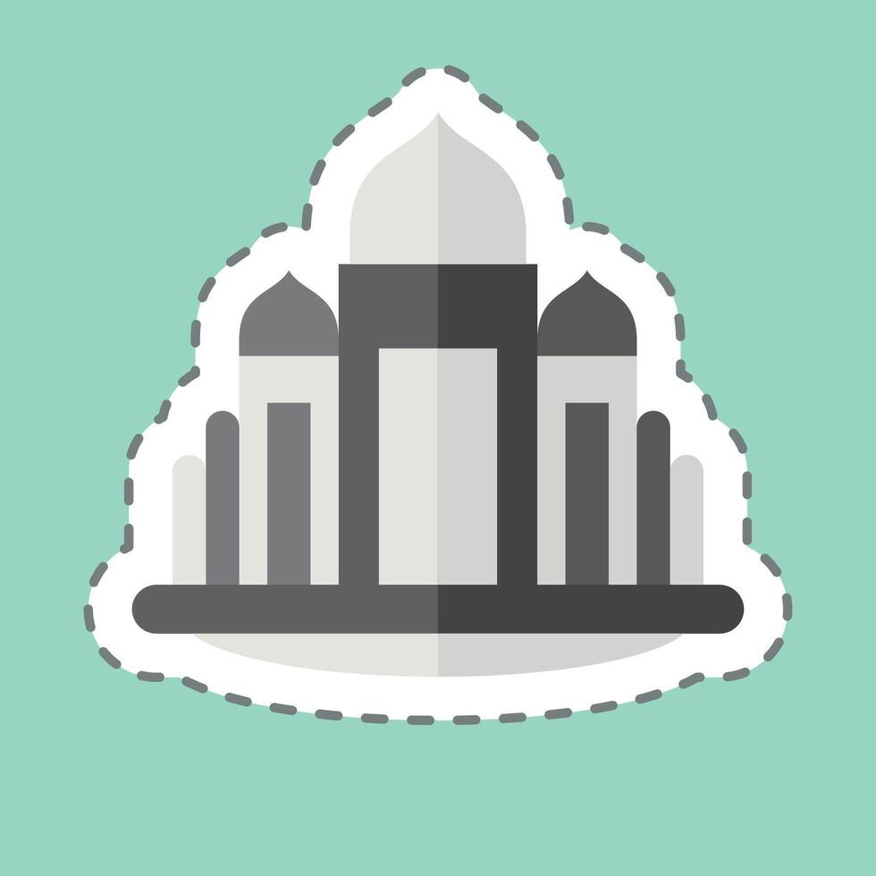 Sticker line cut Basilica. related to House symbol. design editable vector