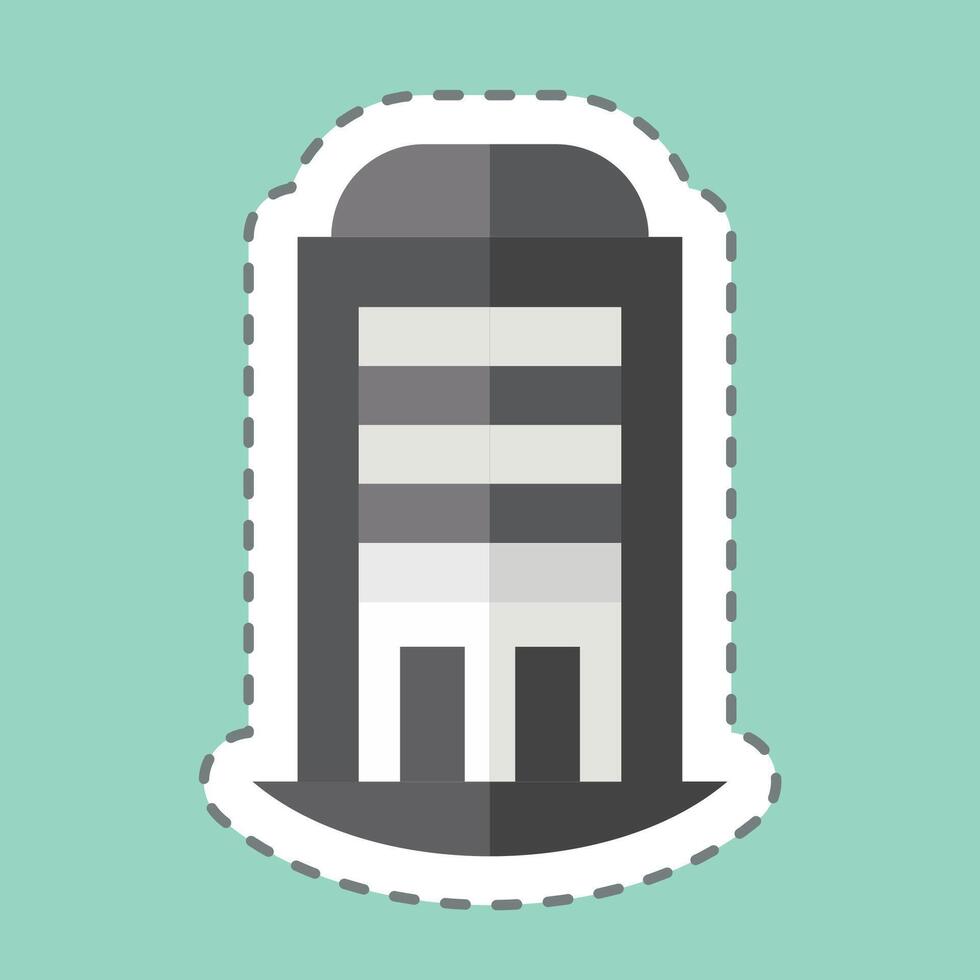 Sticker line cut House. related to House symbol. design editable vector