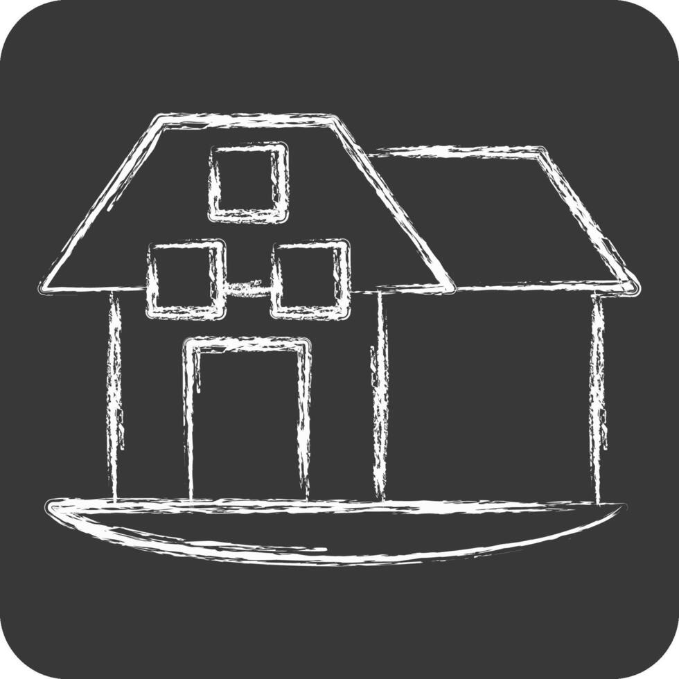Icon Farm House. related to House symbol. chalk Style. design editable vector
