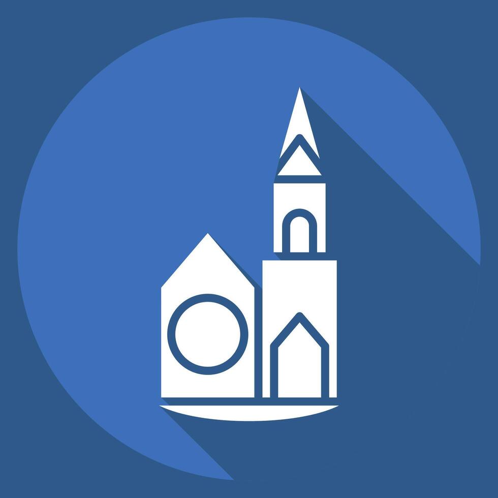 Icon Chapel. related to House symbol. long shadow style. design editable vector