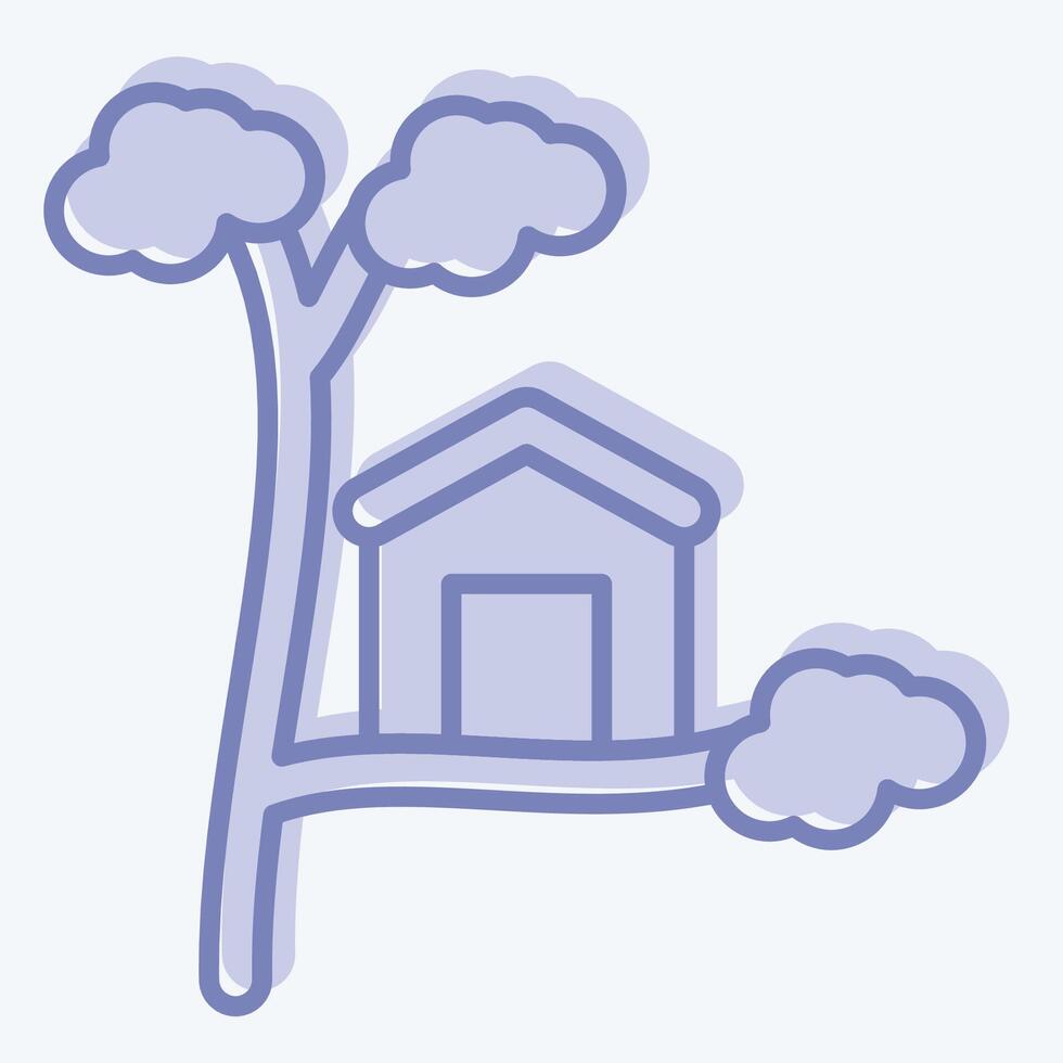 Icon Tree House. related to House symbol. two tone style. design editable vector