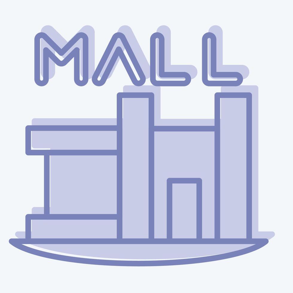 Icon Shopping Mall. related to House symbol. two tone style. design editable vector