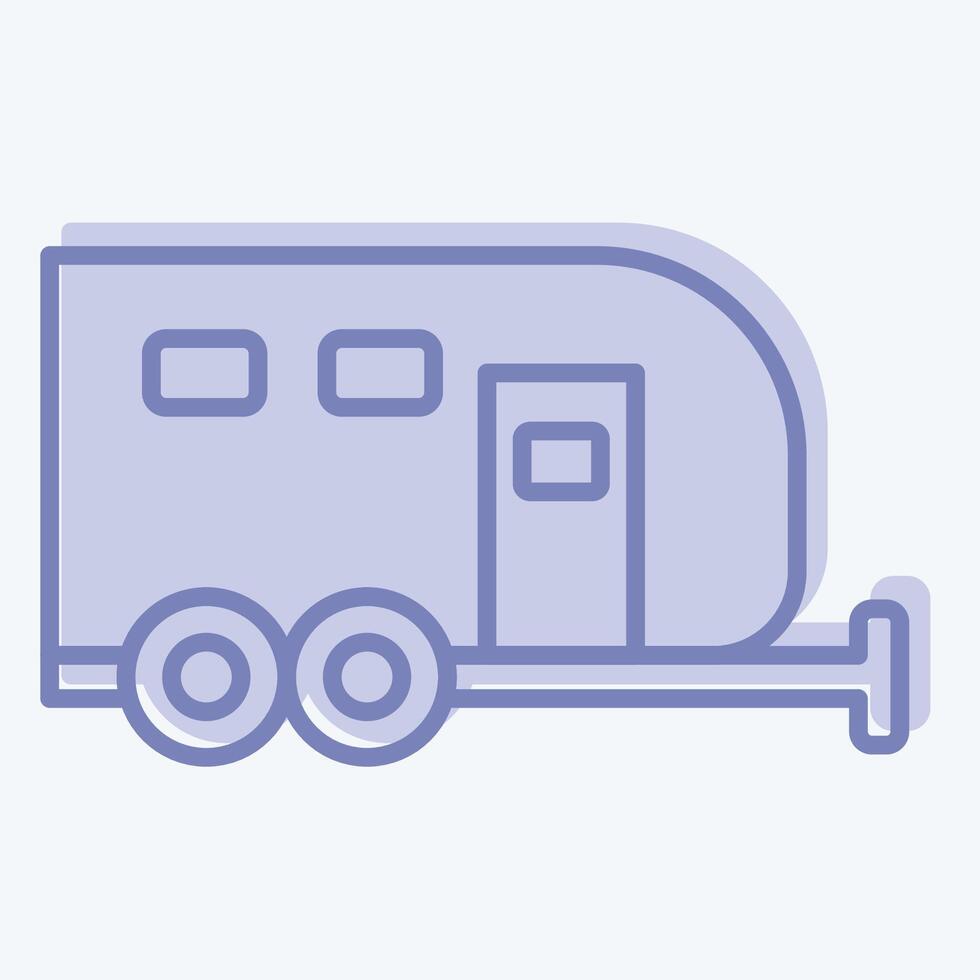 Icon Caravan. related to House symbol. two tone style. design editable vector