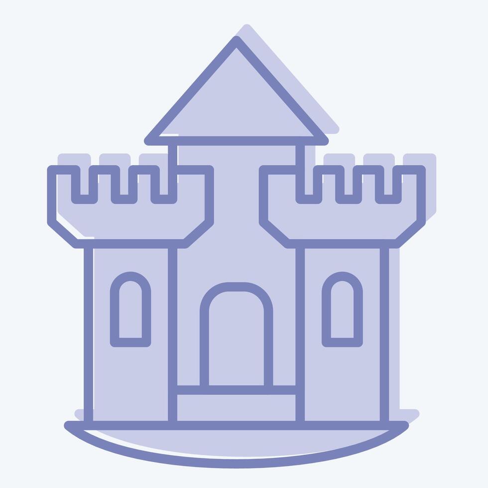 Icon Castle. related to House symbol. two tone style. design editable vector