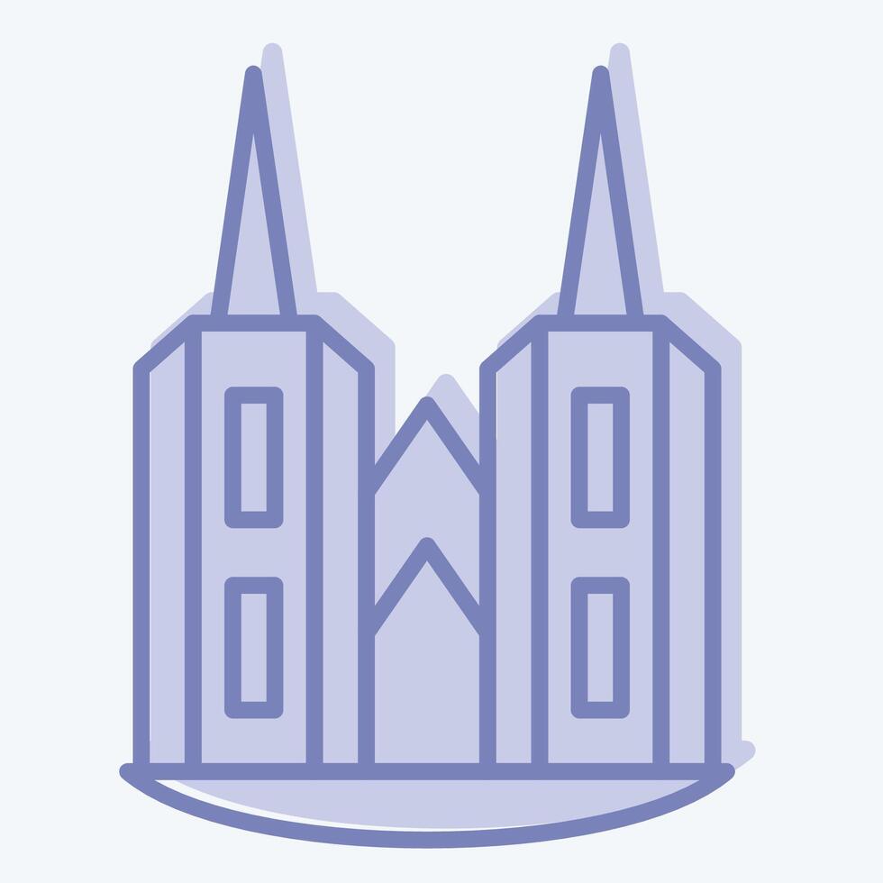 Icon Cathedral. related to House symbol. two tone style. design editable vector