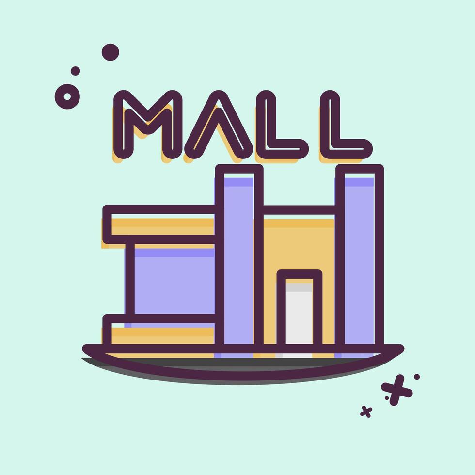 Icon Shopping Mall. related to House symbol. MBE style. design editable vector