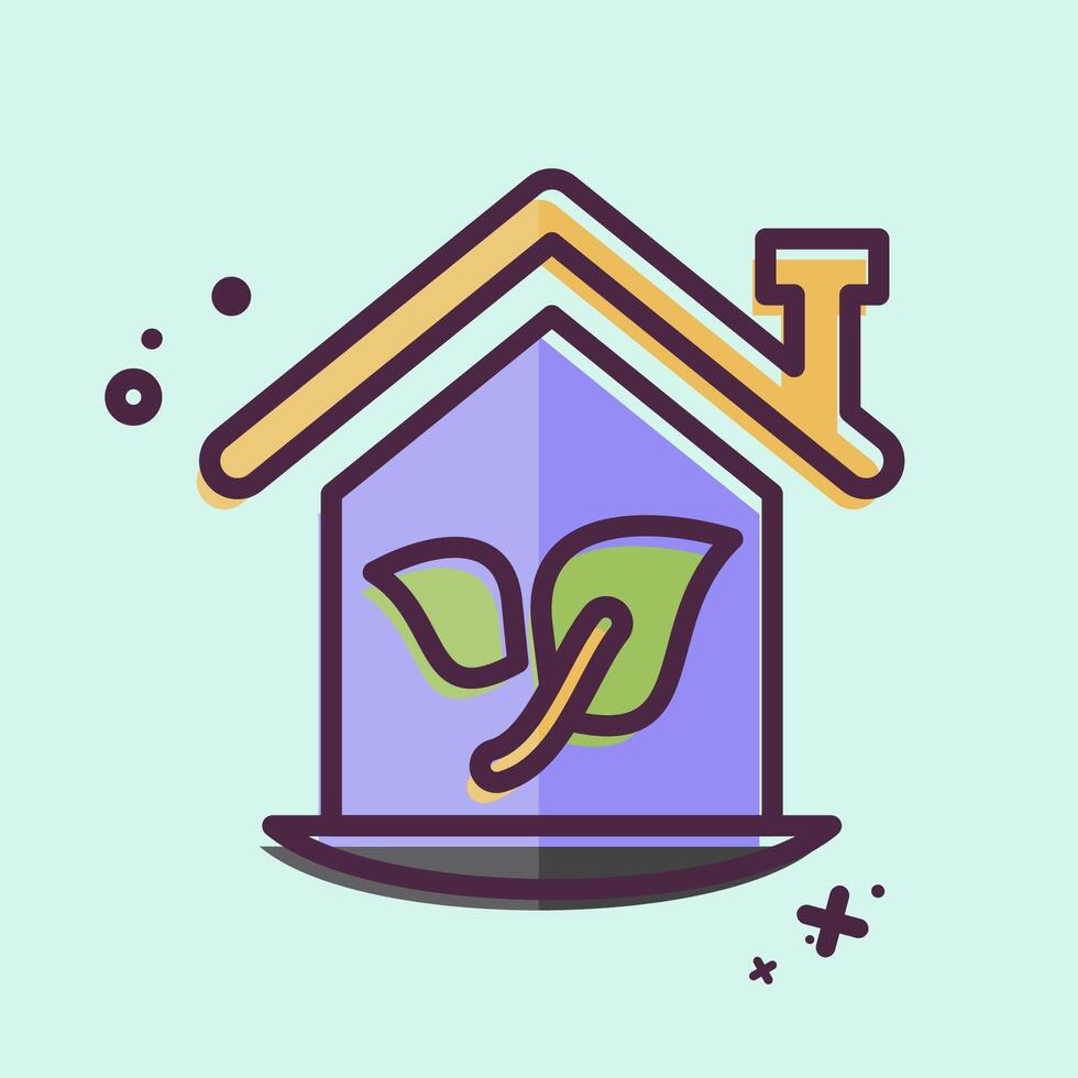 Icon Eco House. related to House symbol. MBE style. design editable vector