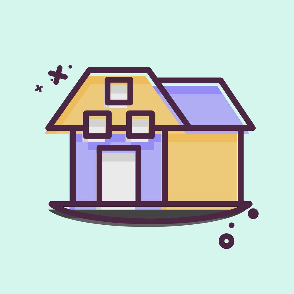 Icon Farm House. related to House symbol. MBE style. design editable vector