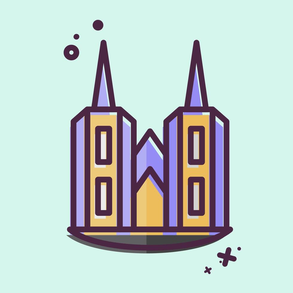 Icon Cathedral. related to House symbol. MBE style. design editable vector