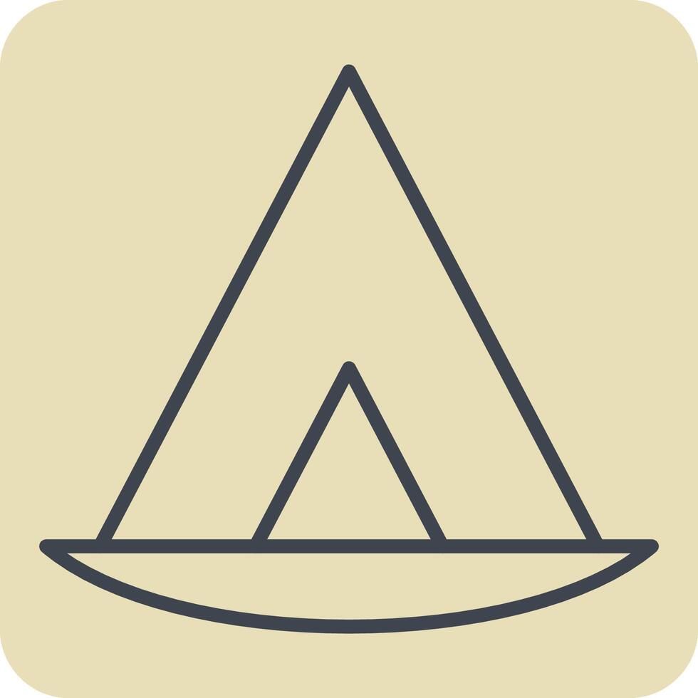 Icon Wigwam. related to House symbol. hand drawn style. design editable vector