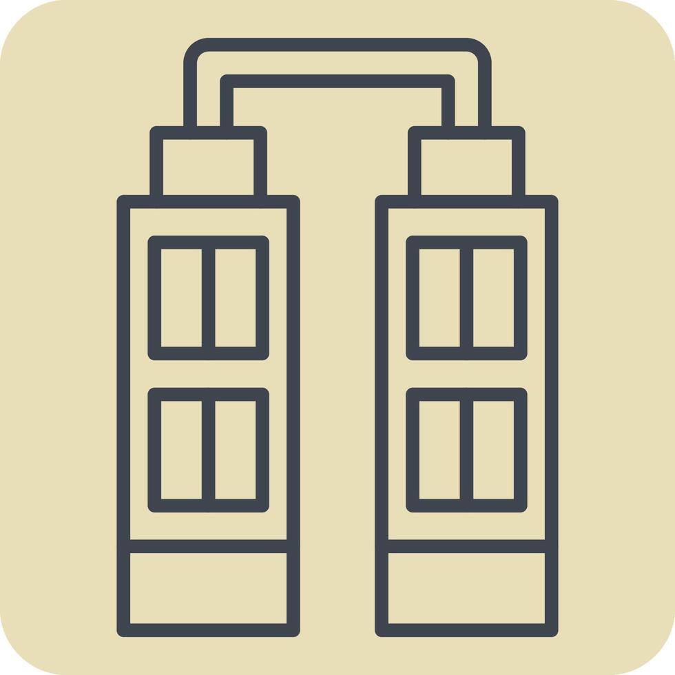 Icon Skyscraper. related to House symbol. hand drawn style. design editable vector