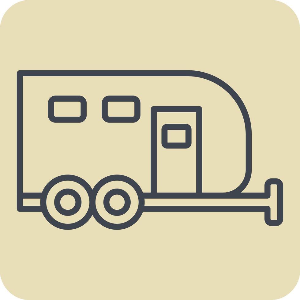 Icon Caravan. related to House symbol. hand drawn style. design editable vector