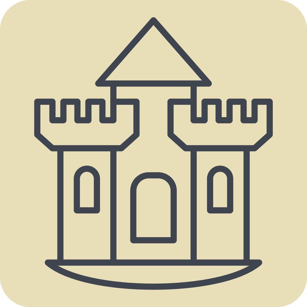 Icon Castle. related to House symbol. hand drawn style. design editable vector