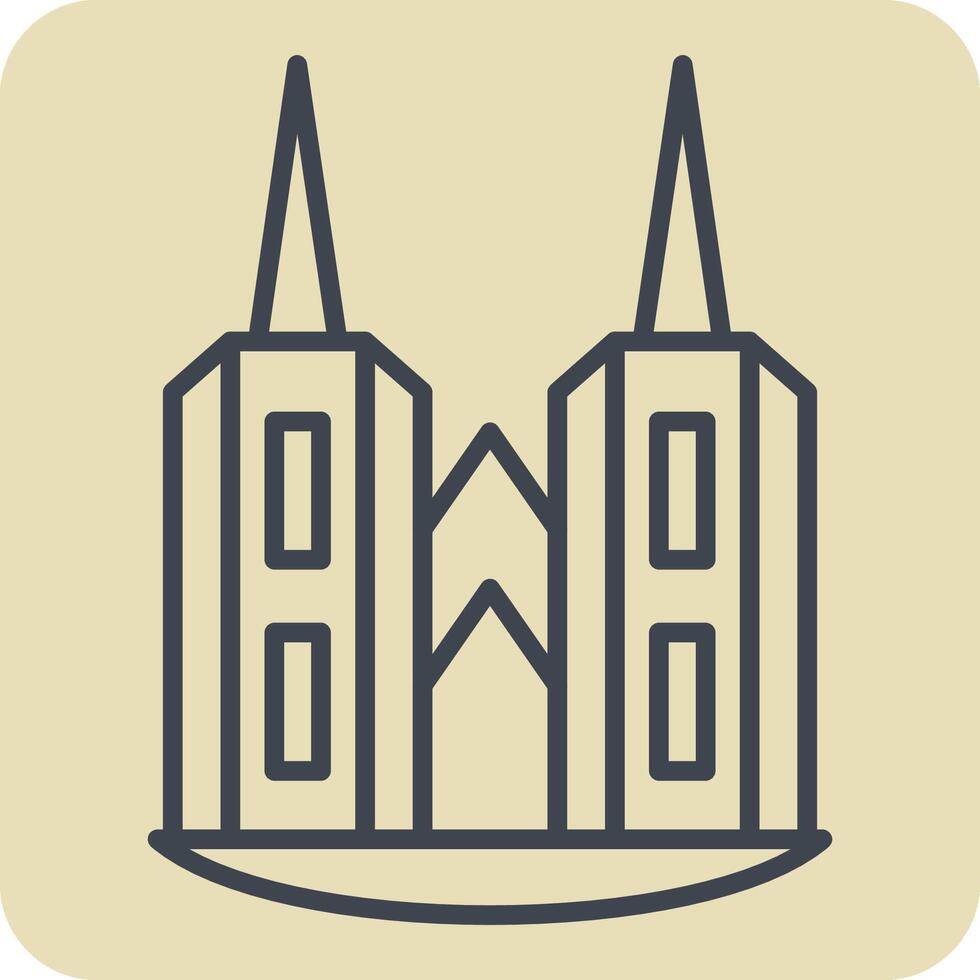 Icon Cathedral. related to House symbol. hand drawn style. design editable vector