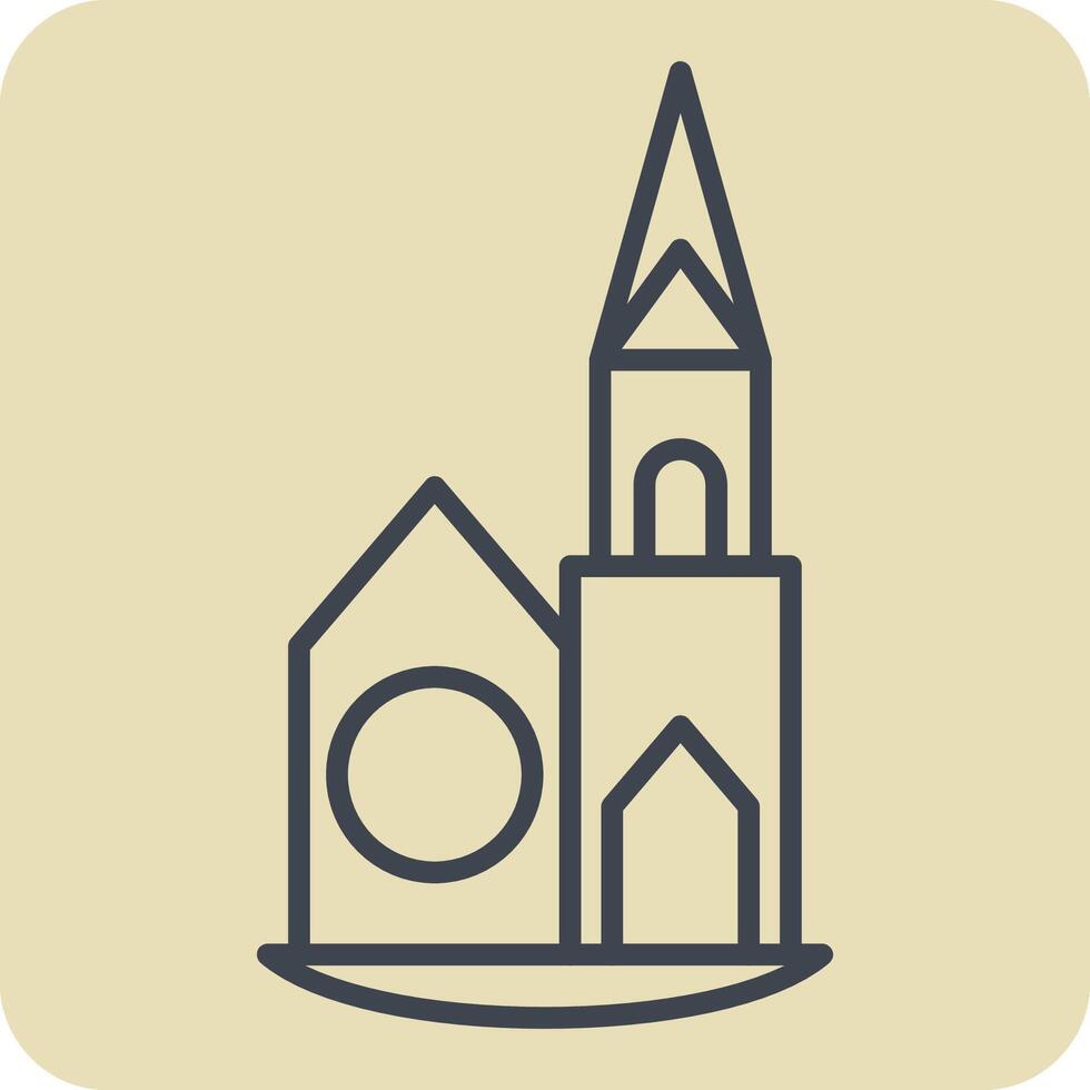 Icon Chapel. related to House symbol. hand drawn style. design editable vector