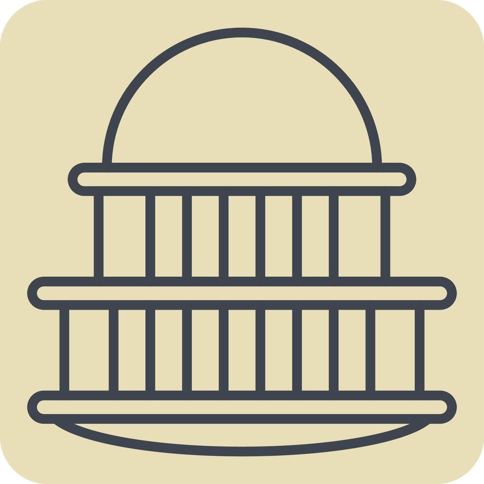 Icon Capitol. related to House symbol. hand drawn style. design editable vector