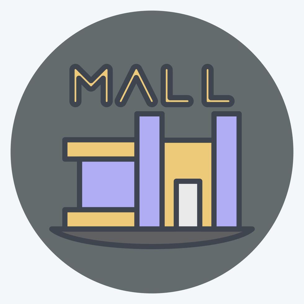 Icon Shopping Mall. related to House symbol. color mate style. design editable vector