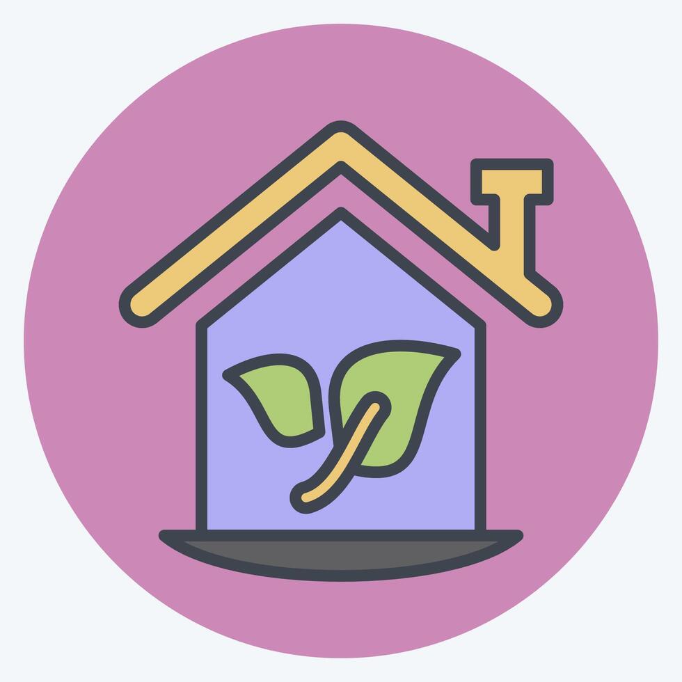 Icon Eco House. related to House symbol. color mate style. design editable vector