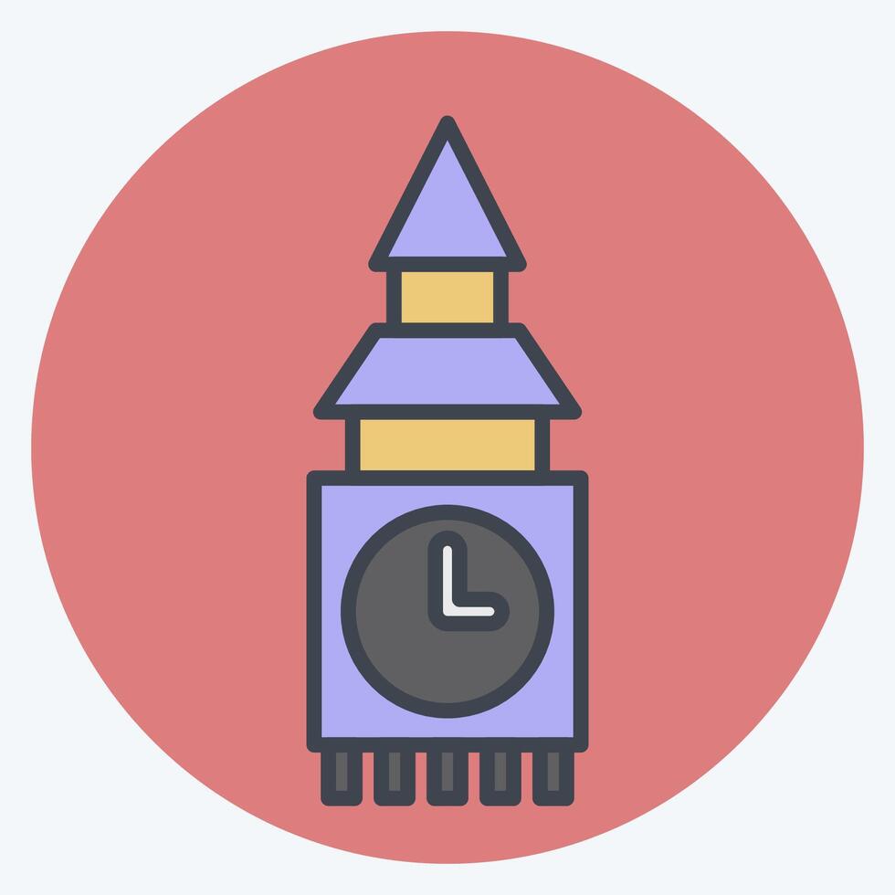 Icon Fortress. related to House symbol. color mate style. design editable vector