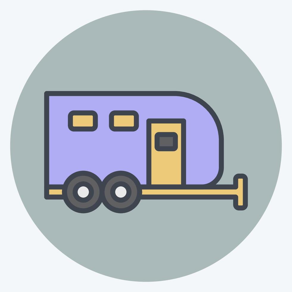 Icon Caravan. related to House symbol. color mate style. design editable vector