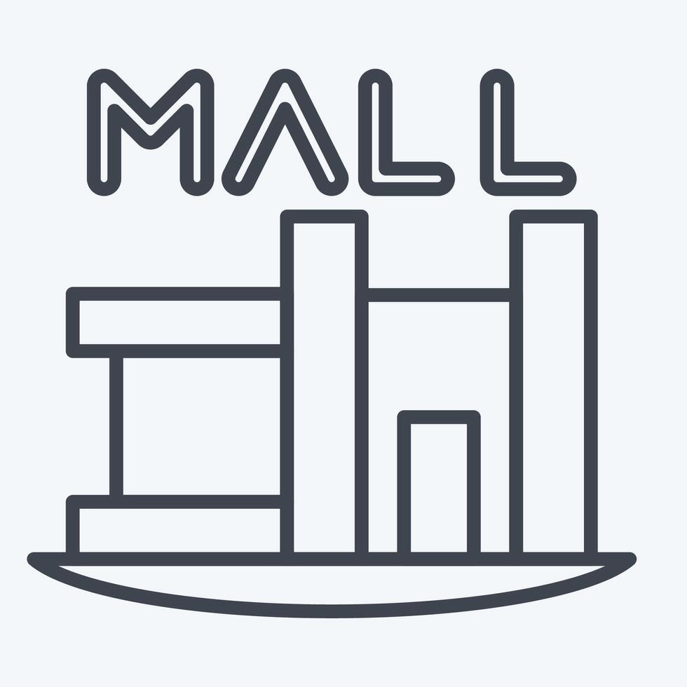 Icon Shopping Mall. related to House symbol. line style. design editable vector