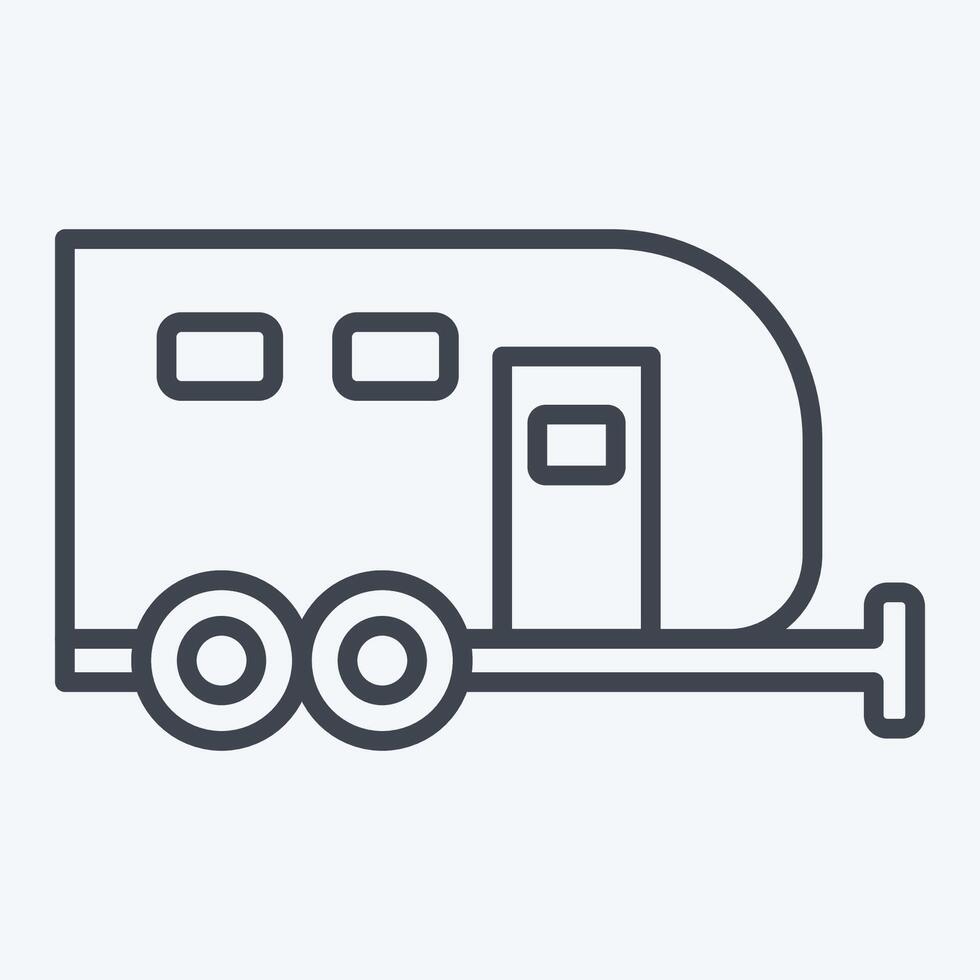 Icon Caravan. related to House symbol. line style. design editable vector