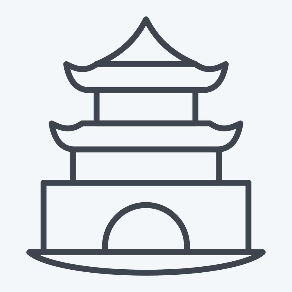 Icon Pagoda. related to House symbol. line style. design editable vector