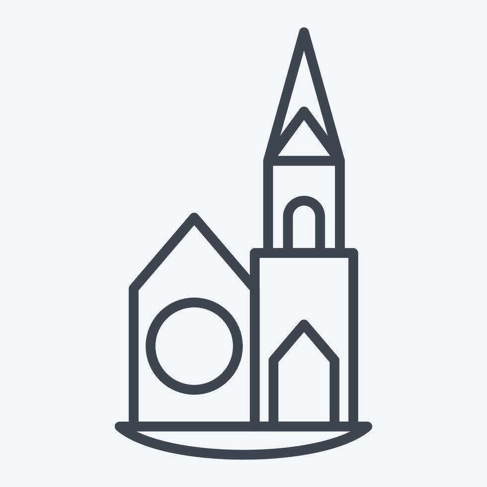 Icon Chapel. related to House symbol. line style. design editable vector