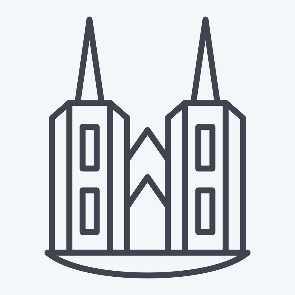 Icon Cathedral. related to House symbol. line style. design editable vector