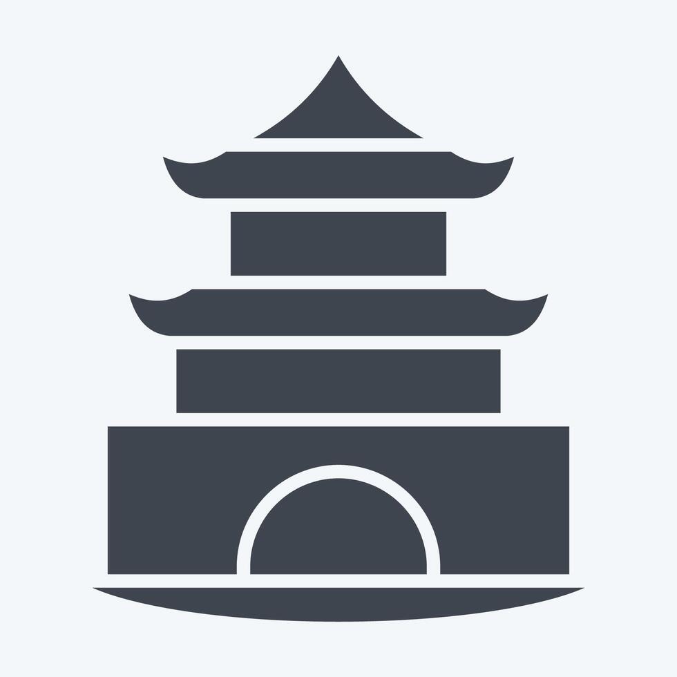 Icon Pagoda. related to House symbol. glyph style. design editable vector