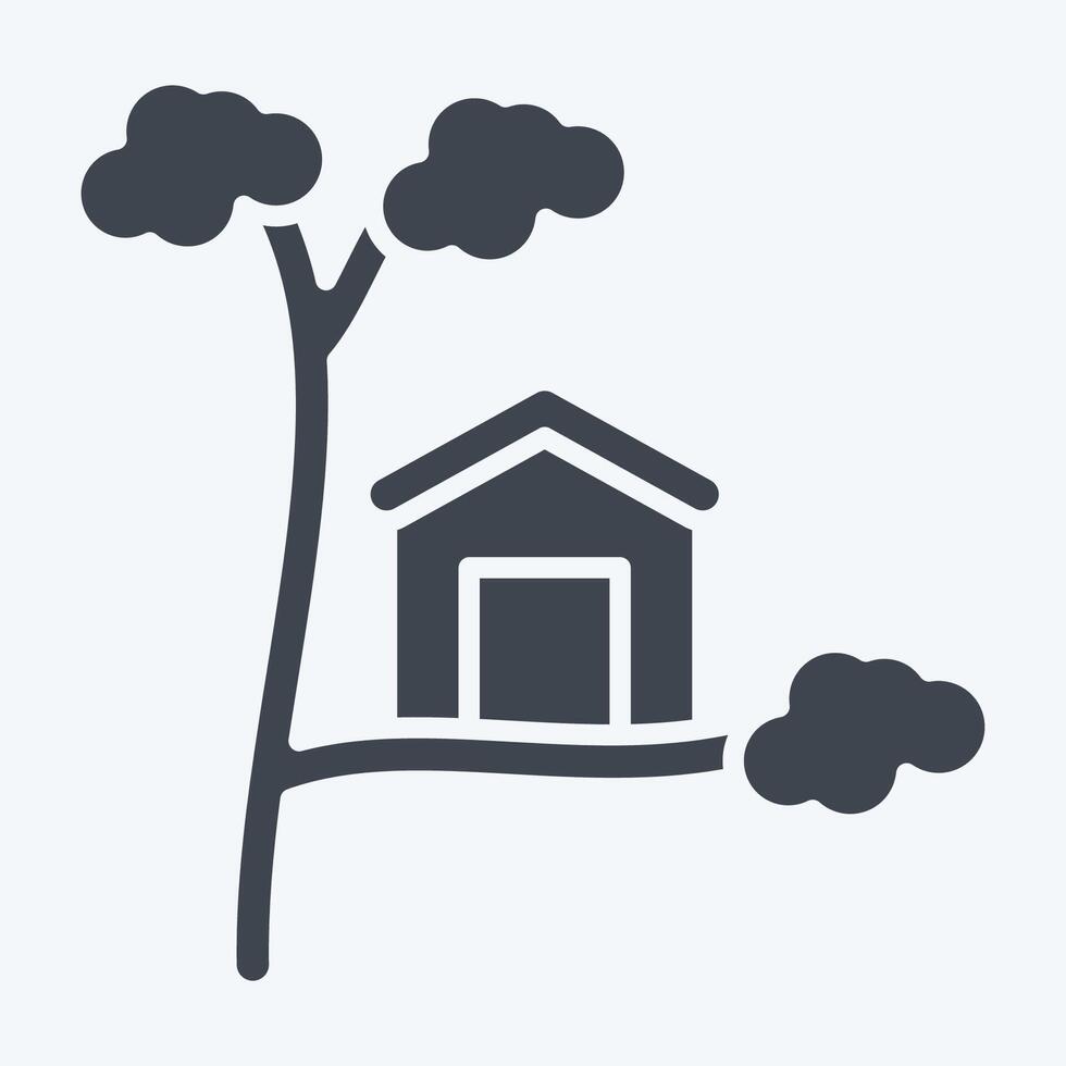 Icon Tree House. related to House symbol. glyph style. design editable vector