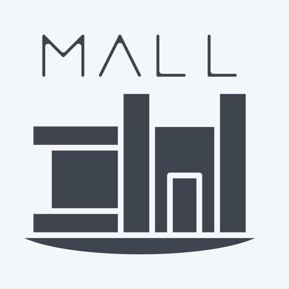 Icon Shopping Mall. related to House symbol. glyph style. design editable vector