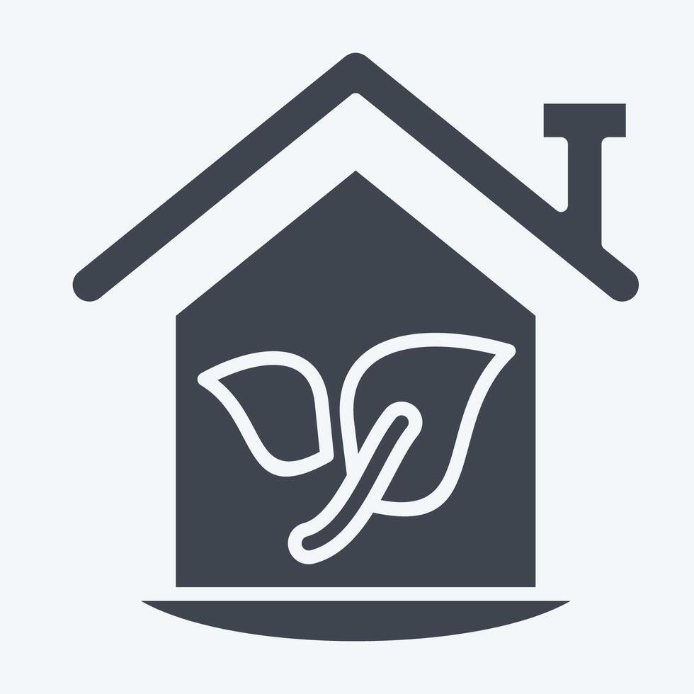 Icon Eco House. related to House symbol. glyph style. design editable vector