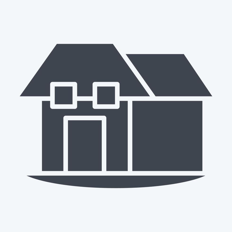 Icon Farm House. related to House symbol. glyph style. design editable vector